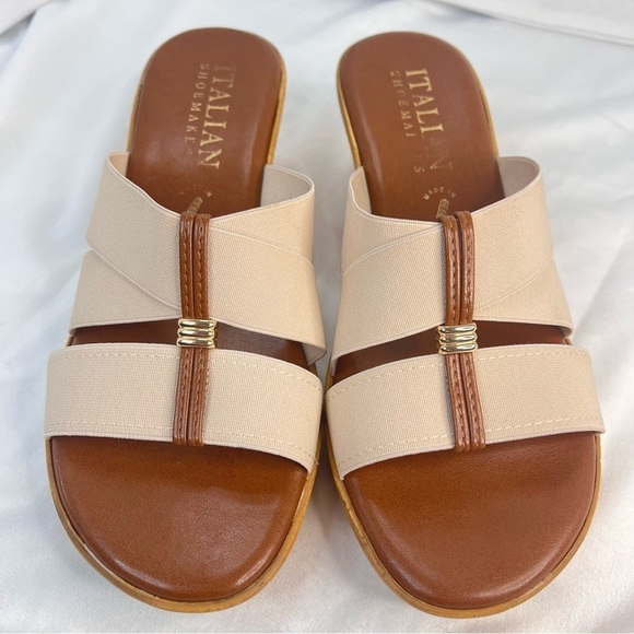ITALIAN SHOEMAKERS Kalani Women's Elastic Wedge Cross Strap Sandal Size 9 - Picture 7 of 8